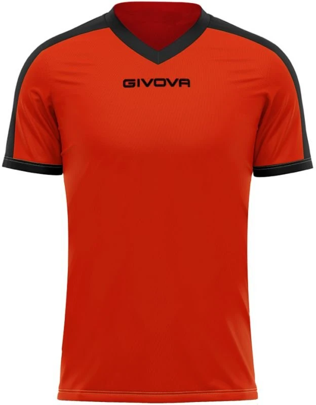 Vyriški marškinėliai Givova Revolution Interlock, oranžiniai ir juodi