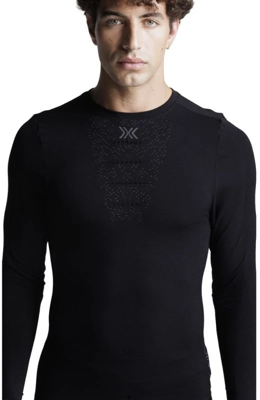 Vyriški marškinėliai ilgomis rankovėmis X-BIONIC MightyWool LS-X, juodi