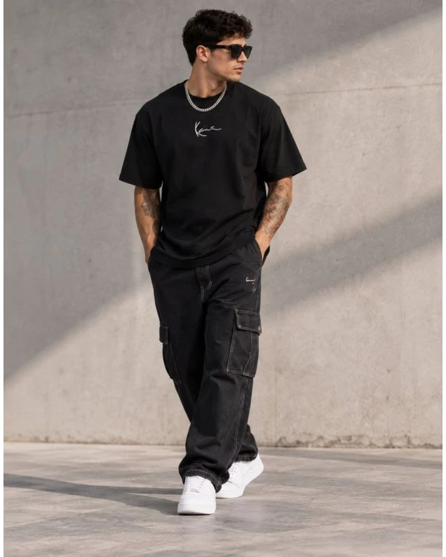Vyriški marškinėliai Karl Kani Signature Tee, juodi