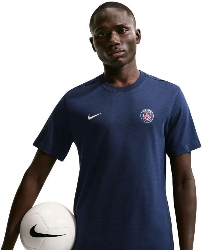 Vyriški marškinėliai Nike PSG Essential tamsiai mėlyni IM1664 410