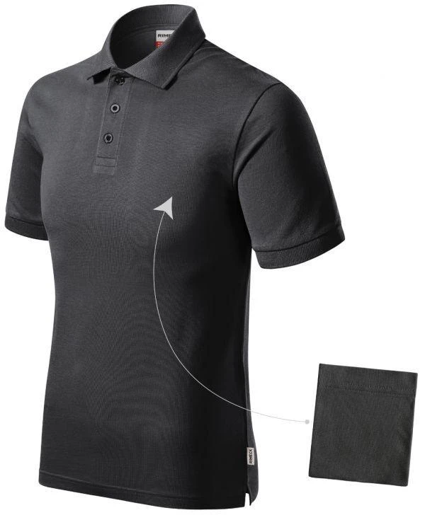 Vyriški marškinėliai „Resist Heavy Polo“ (juodmedžio pilka 94 (prekės ženklo etiketė))