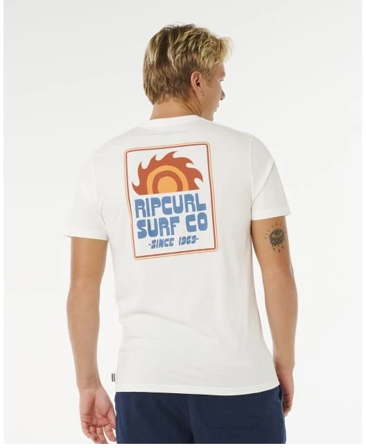 Vyriški marškinėliai RIP CURL Pacific Rinse Sunrise, balti