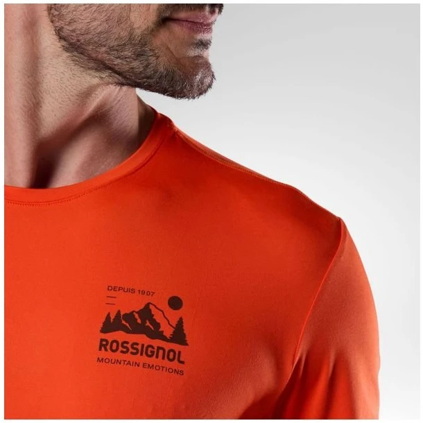 Vyriški marškinėliai Rossignol Graphic Active Tee, oranžiniai