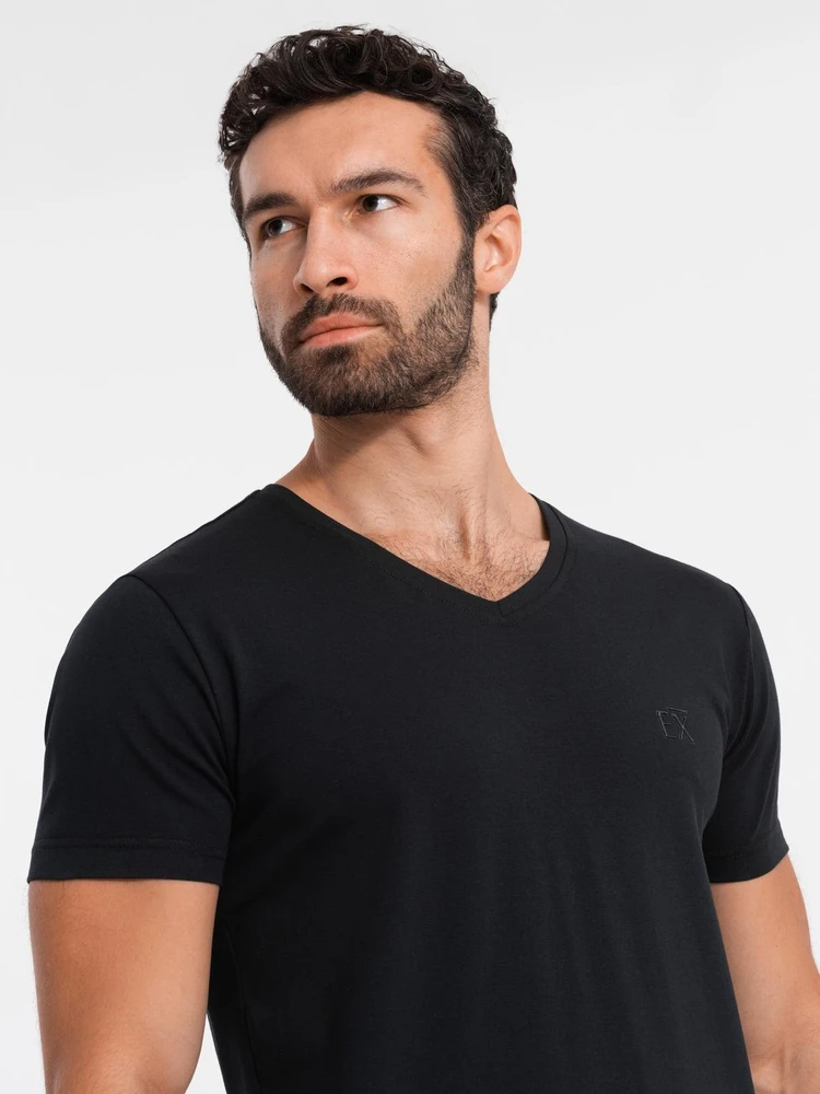 Vyriški marškinėliai SLIM FIT su apvalia iškirpte ir logotipu
