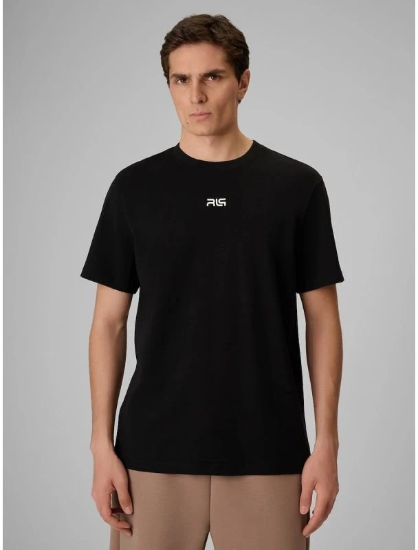 Vyriški medvilniniai marškinėliai 4F | Robert Lewandowski, juodi