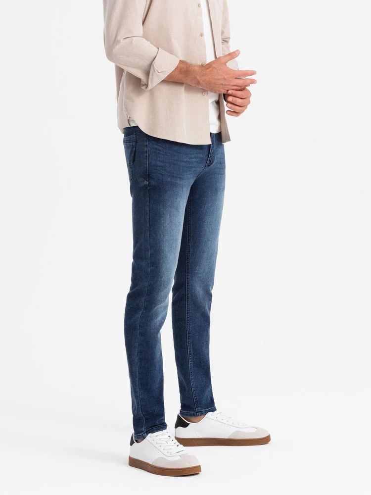 Vyriški mėlyni slim fit džinsai su elastanu