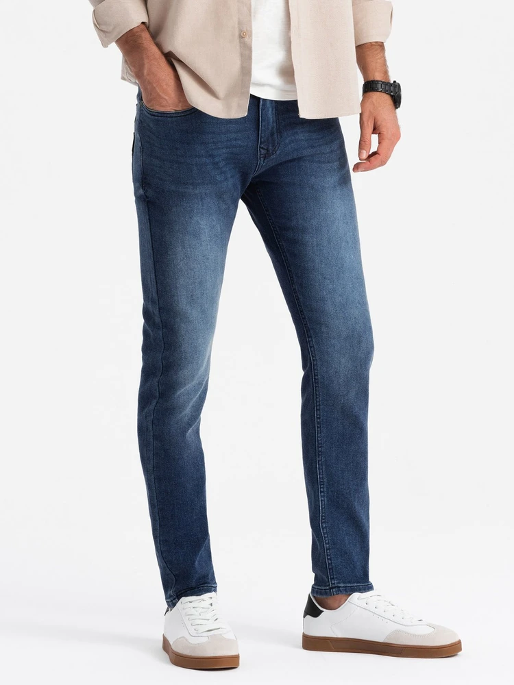 Vyriški mėlyni slim fit džinsai su elastanu