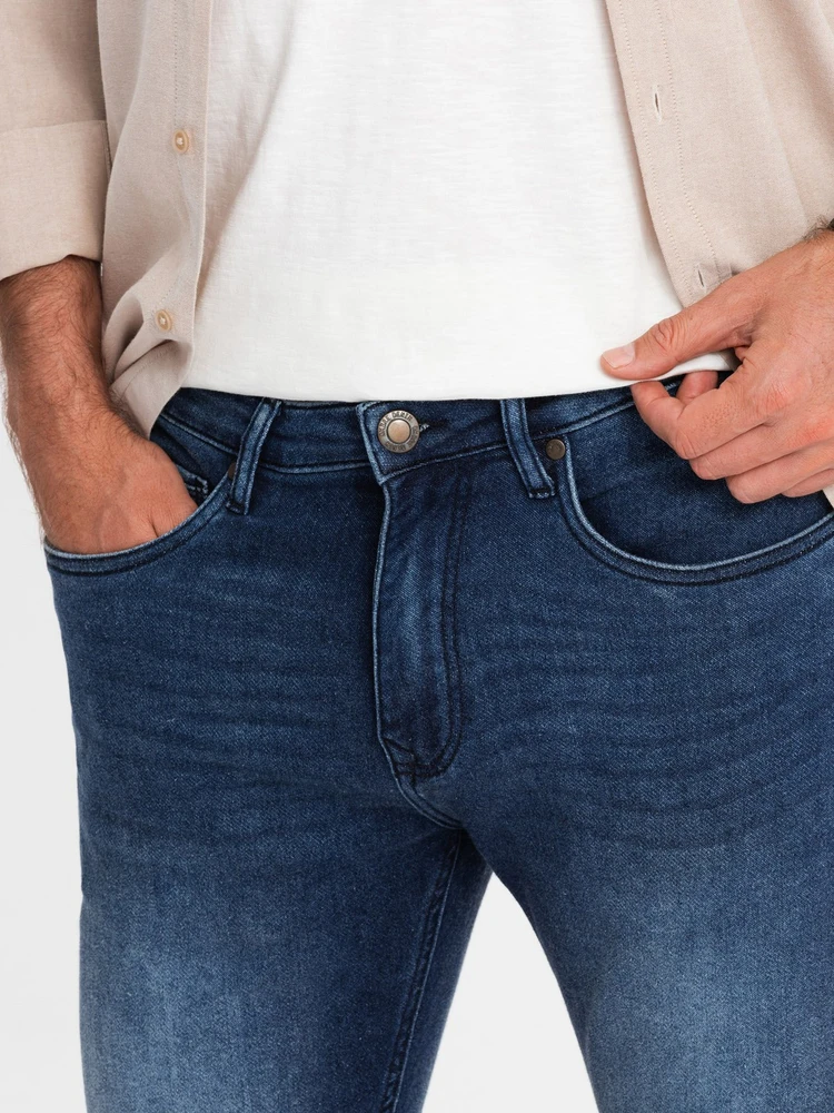 Vyriški mėlyni slim fit džinsai su elastanu