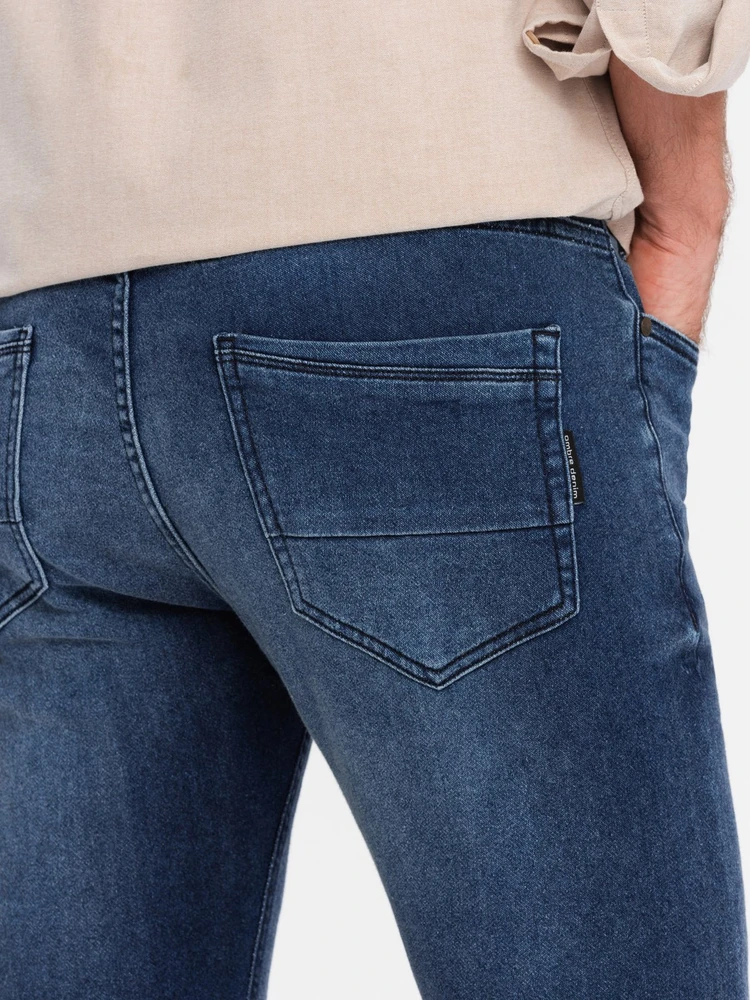 Vyriški mėlyni slim fit džinsai su elastanu
