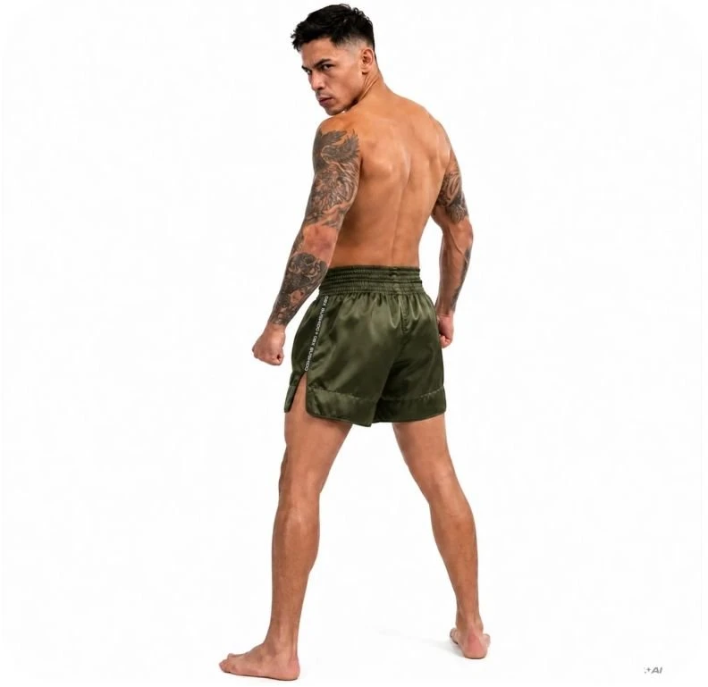 Vyriški Muay Thai šortai DBX Bushido Combatwear, tamsiai žali