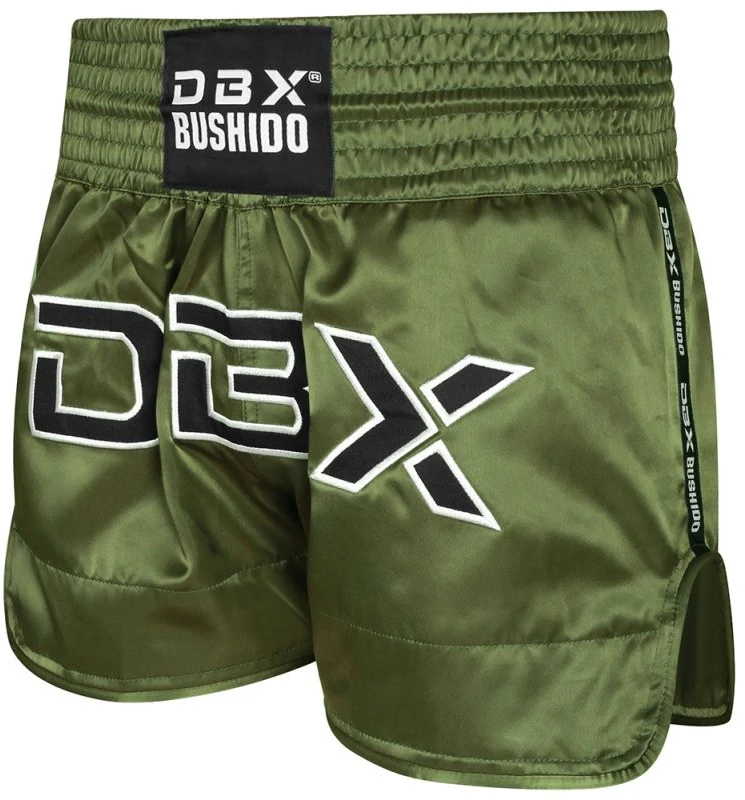 Vyriški Muay Thai šortai DBX Bushido Combatwear, tamsiai žali
