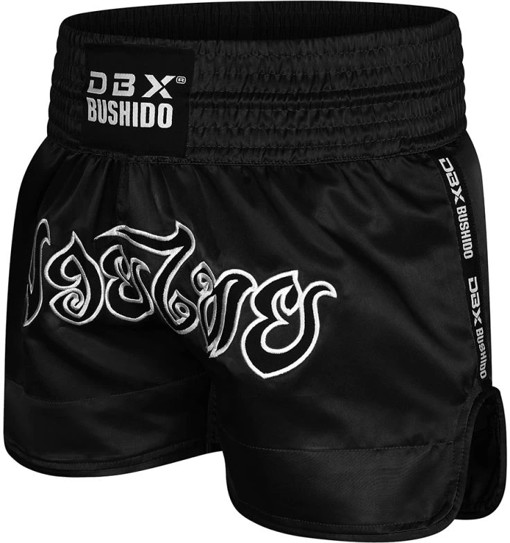 Vyriški Muay Thai šortai DBX Bushido V2 Combatwear, juodi