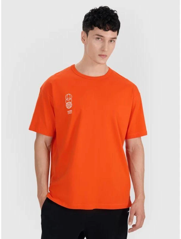 Vyriški oversize marškinėliai su spauda 4F 4FRSS25TTSHM2652-70S