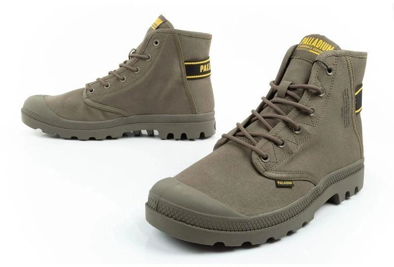 Vyriški Palladium Pampa Hi Dare II aukštos aulinės sportbačiai chaki