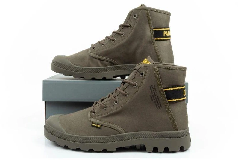 Vyriški Palladium Pampa Hi Dare II aukštos aulinės sportbačiai chaki