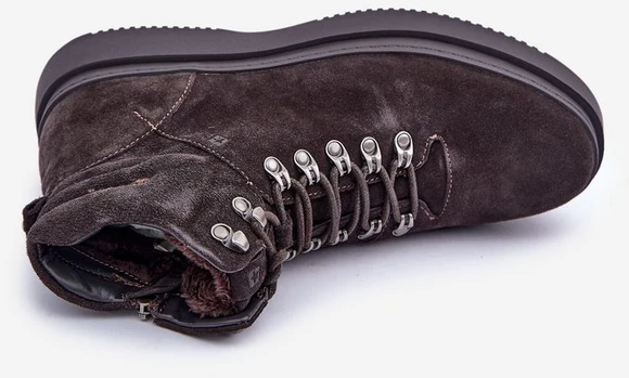 Vyriški pašiltinti žieminiai batai Suede Big Star OO174189 rudos spalvos