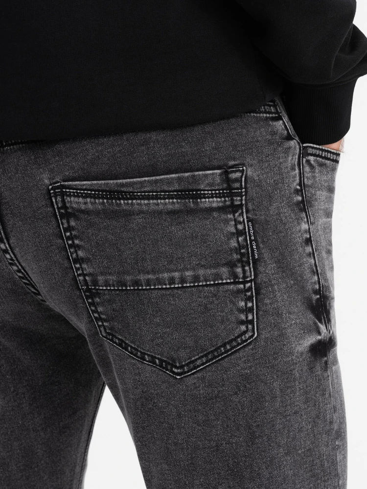 Vyriški pilki slim fit džinsai su elastanu