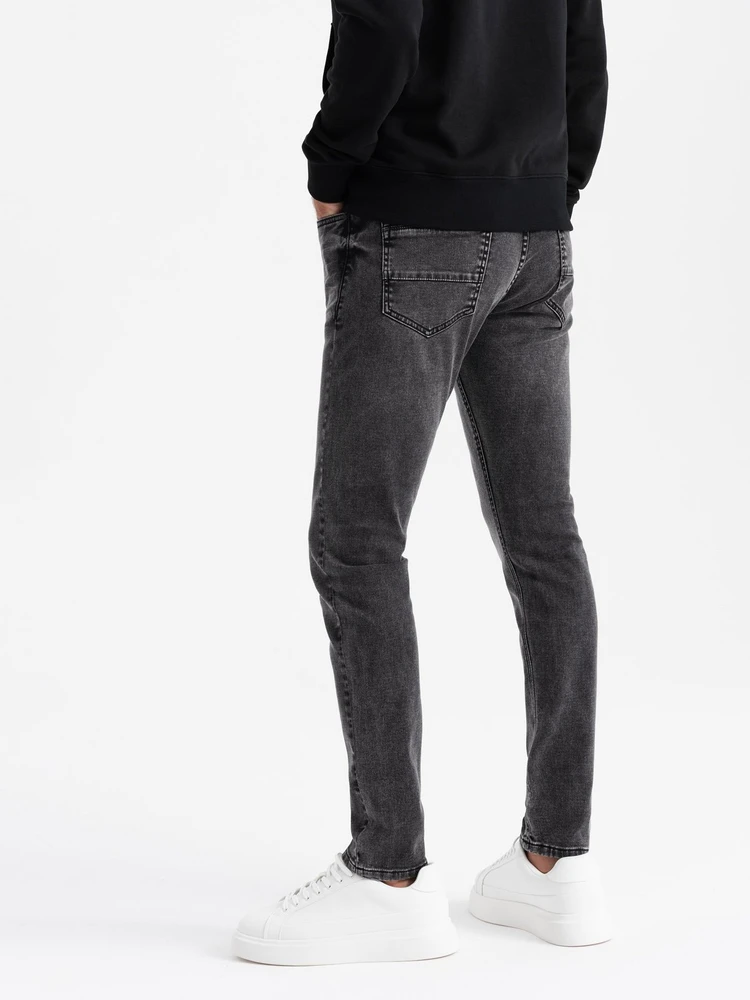 Vyriški pilki slim fit džinsai su elastanu