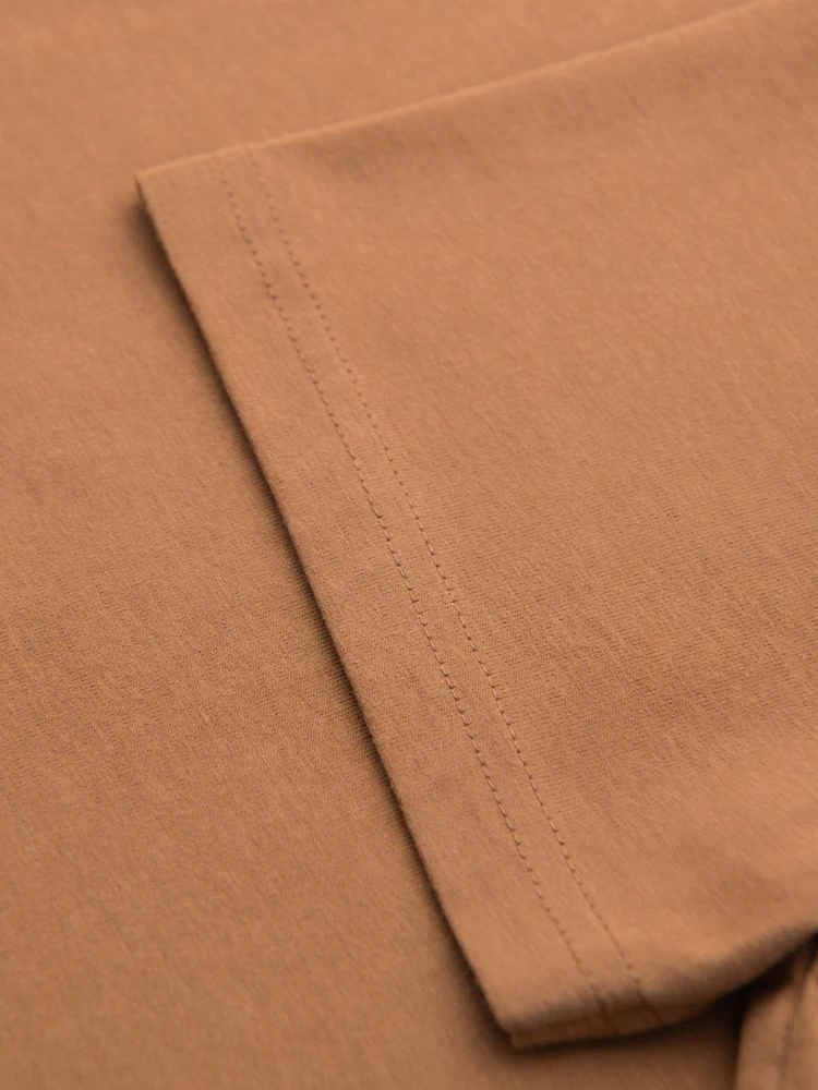 Vyriški rudi klasikiniai medvilniniai marškinėliai