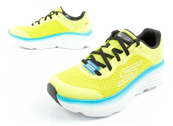 Vyriški Skechers Max Cushioning lengvi laimo spalvos bėgimo bateliai