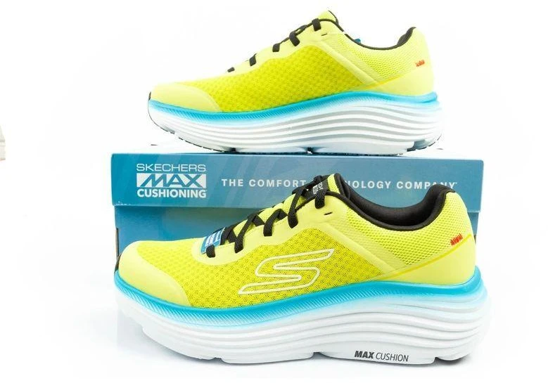 Vyriški Skechers Max Cushioning lengvi laimo spalvos bėgimo bateliai