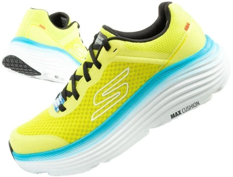 Vyriški Skechers Max Cushioning lengvi laimo spalvos bėgimo bateliai