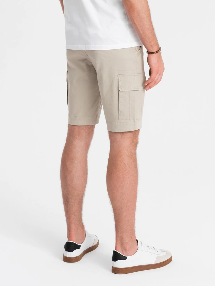 Vyriški smėlio spalvos cargo šortai su kišenėmis