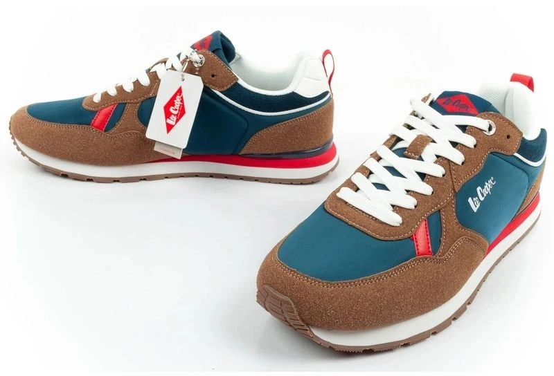 Vyriški sportbačiai su raišteliais Lee Cooper, tamsiai mėlyni ir rudi
