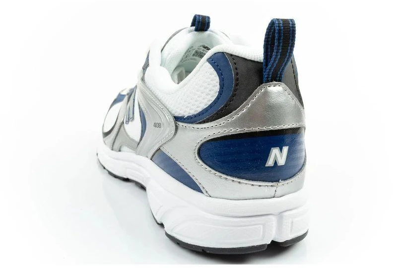 Vyriški sportiniai bateliai New Balance 408, madingi, patogūs, balti su sidabrinėmis detalėmis