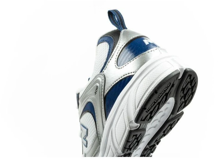 Vyriški sportiniai bateliai New Balance 408, madingi, patogūs, balti su sidabrinėmis detalėmis