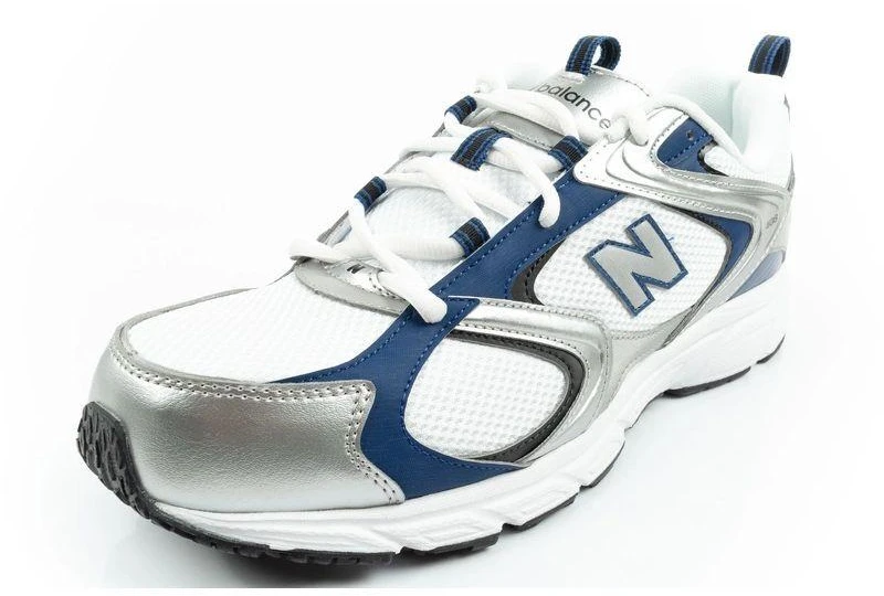 Vyriški sportiniai bateliai New Balance 408, madingi, patogūs, balti su sidabrinėmis detalėmis