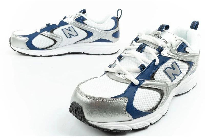 Vyriški sportiniai bateliai New Balance 408, madingi, patogūs, balti su sidabrinėmis detalėmis