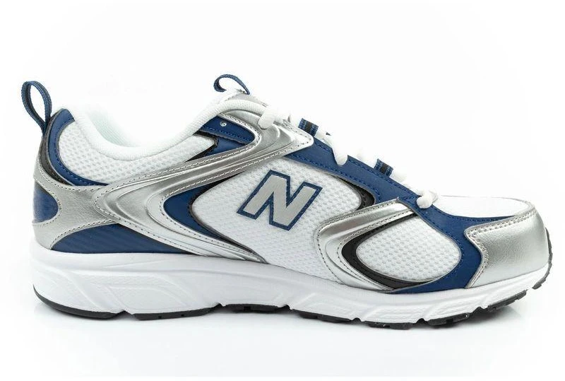 Vyriški sportiniai bateliai New Balance 408, madingi, patogūs, balti su sidabrinėmis detalėmis