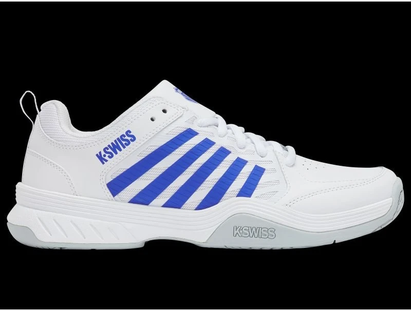 Vyriški sportiniai ir laisvalaikio batai K-Swiss Court Express 2, balti ir ryškiai mėlyni