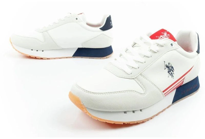 Vyriški stilingi ir patogūs US Polo Assn sportiniai bateliai, balti