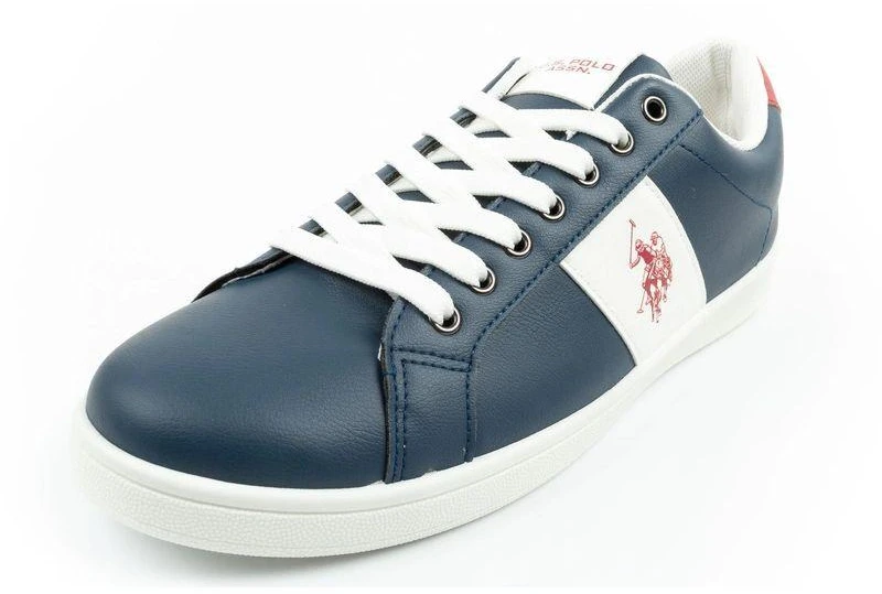 Vyriški stilingi ir patogūs US Polo Assn. laisvalaikio bateliai (sportbačiai), tamsiai mėlyni