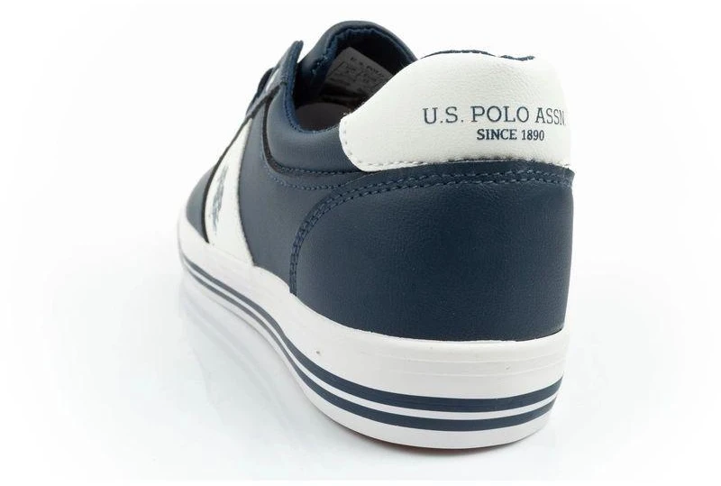 Vyriški stilingi ir patogūs US Polo Assn. laisvalaikio bateliai (sportbačiai), tamsiai mėlyni