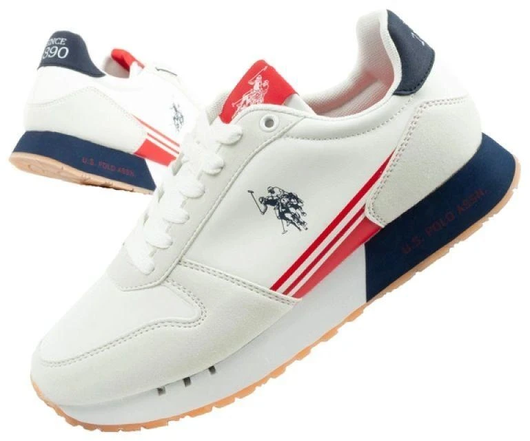 Vyriški stilingi ir patogūs US Polo Assn sportiniai bateliai, balti