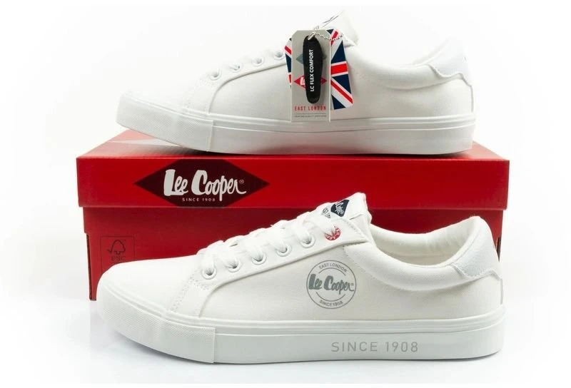 Vyriški suvarstomi kedai su guminiu padu Lee Cooper, balti