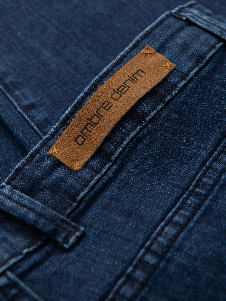Vyriški tamsiai mėlyni slim fit džinsai su elastanu