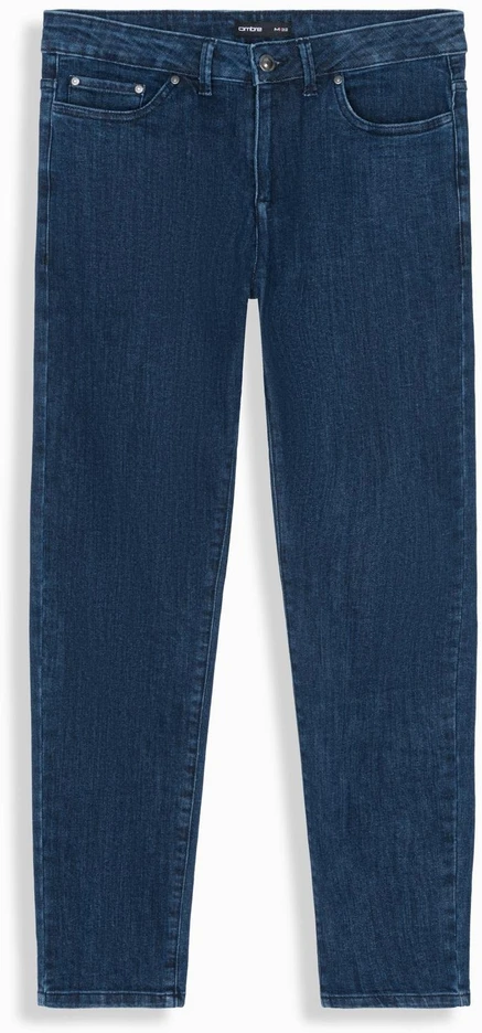 Vyriški tamsiai mėlyni slim fit džinsai su elastanu