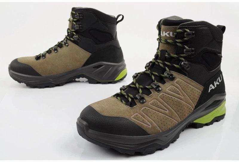 Vyriški trekingo sportbačiai Adapta Gore-Tex, odiniai, juodi žali, Aku