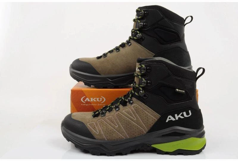 Vyriški trekingo sportbačiai Adapta Gore-Tex, odiniai, juodi žali, Aku