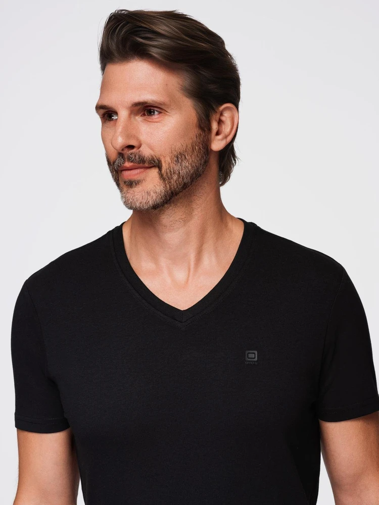 Vyriški V-NECK marškinėliai su elastanu - juodi