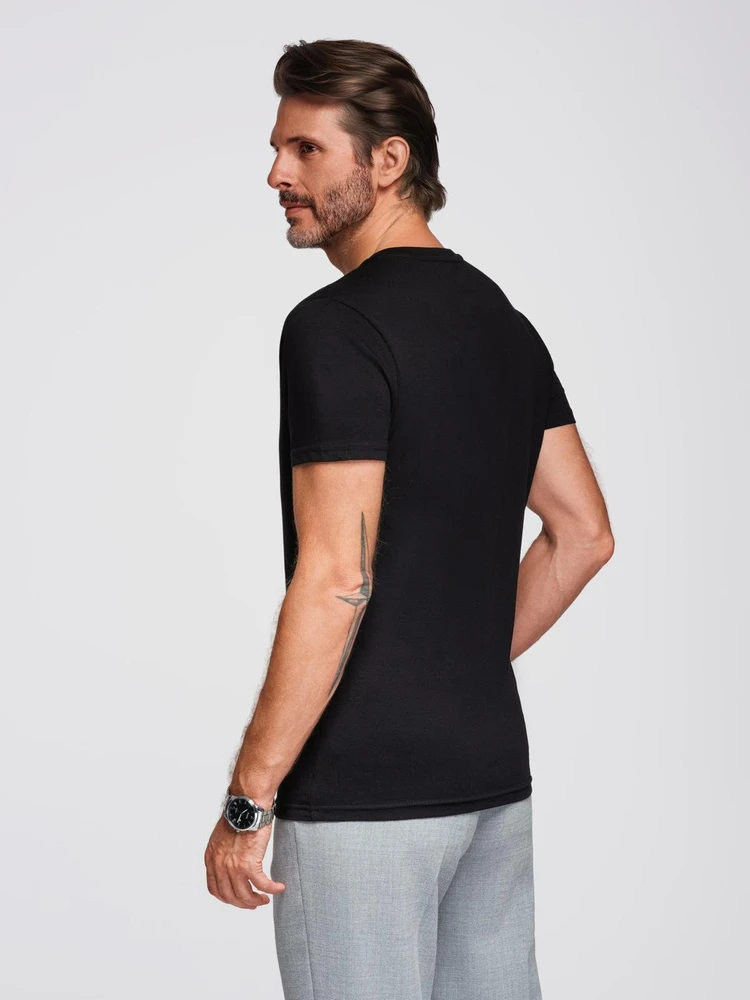 Vyriški V-NECK marškinėliai su elastanu - juodi