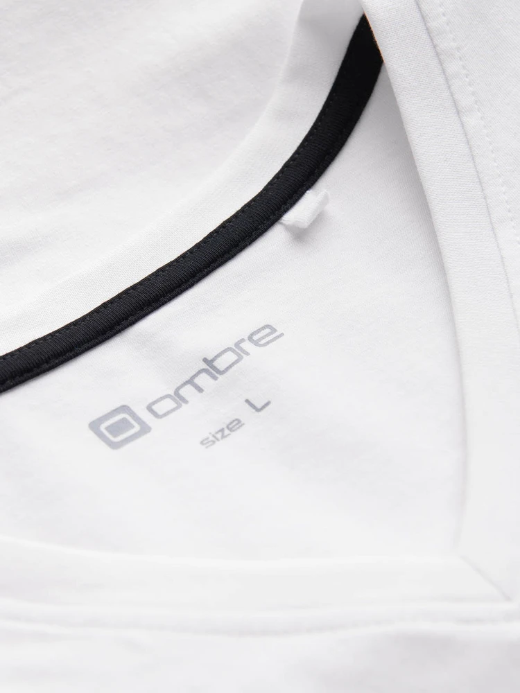 Vyriški V-NECK marškinėliai su elastanu - balti