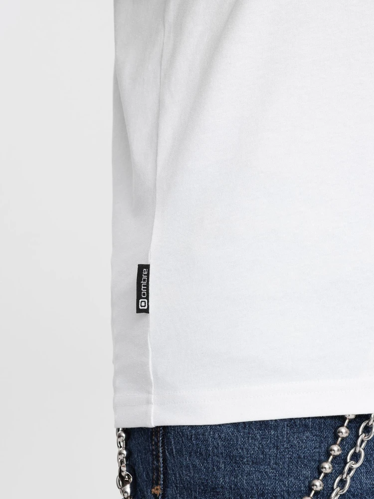 Vyriški V-NECK marškinėliai su elastanu - balti