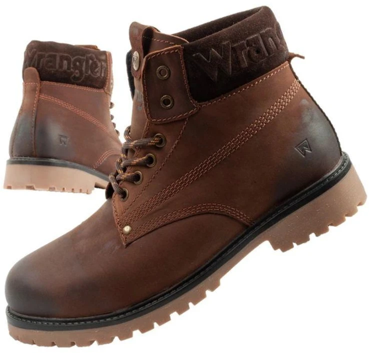 Vyriški Wrangler Arch batai, Chelsea tipo, elegantiškos tamsiai rudos odos