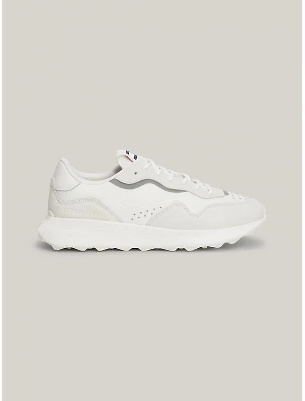Vyriški žemo profilio sportbačiai Tommy Hilfiger Runner Mix, balti