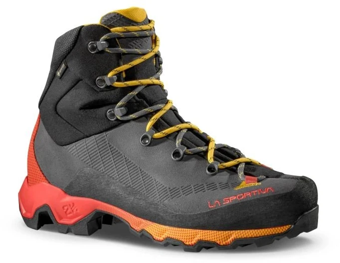 Vyriški žygio batai La Sportiva Aequilibrium Trek GTX, tamsiai pilki ir geltoni